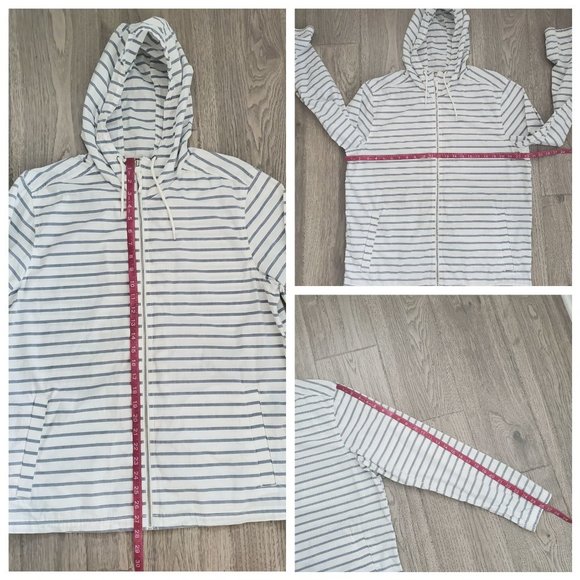 Old Navy Men's Unisex Full-Zip Lightweight Windbreaker Jacket White/Gray Sz L/G - Picture 14 of 14